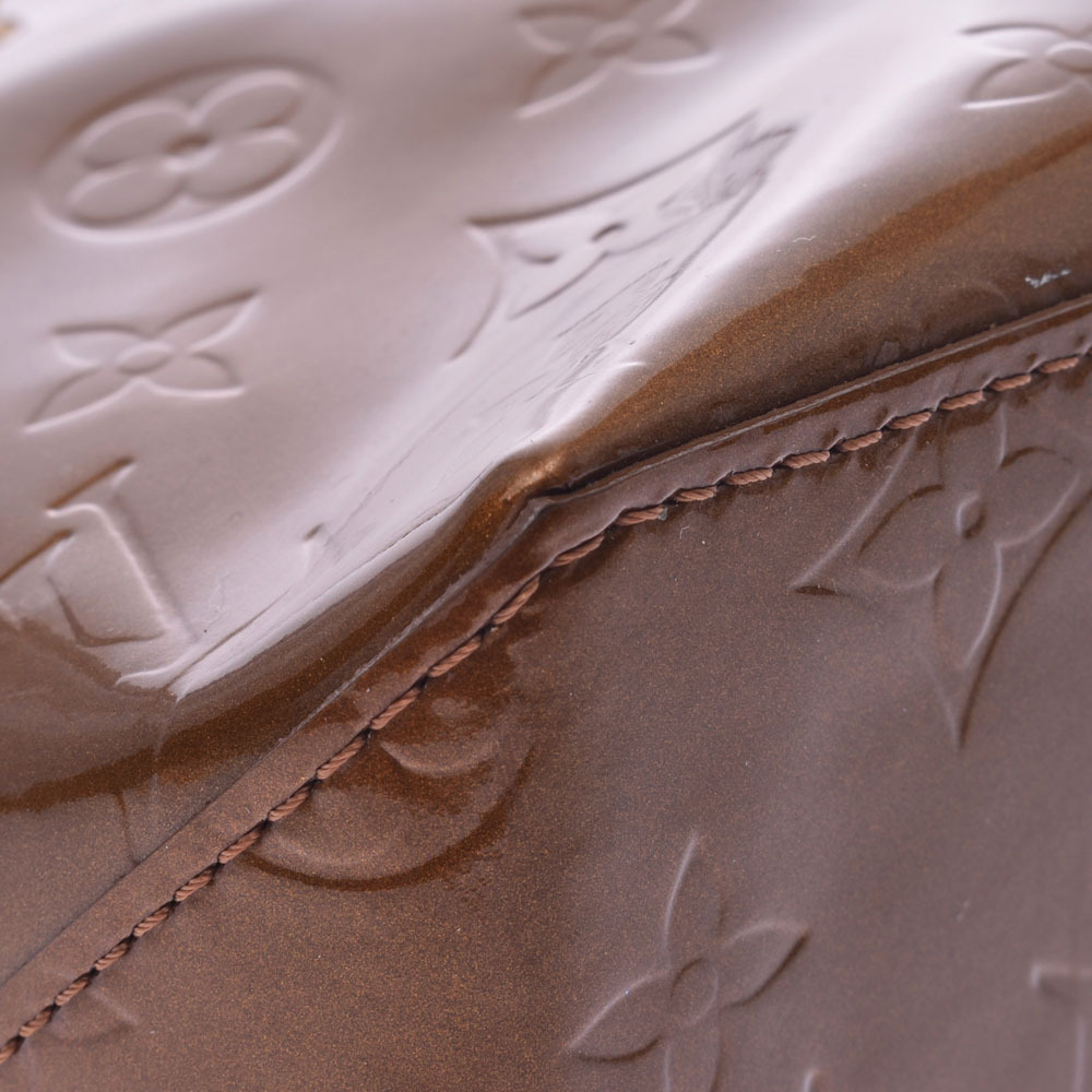 LOUIS VUITTON Vernis Lead Bron White Monogram Handbag C - Picture 6 of 11